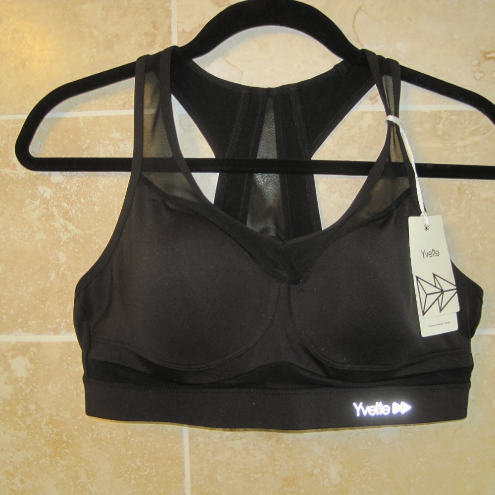 Yvette Sports Bra Black, Size 2XL